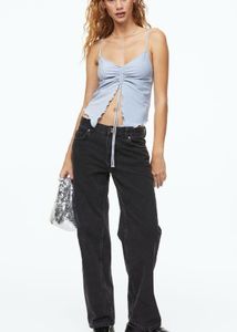 blue y2k glitter long top
