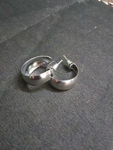 Chunky Silver Hoop Earrings