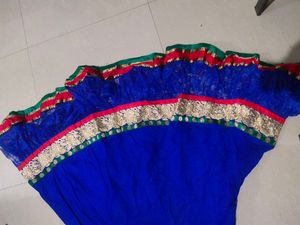Blue Embellished Anarkali Dress - XS