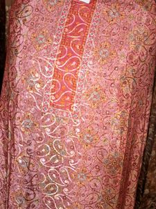 Pink Paisley Print Kurta Set with Dupatta