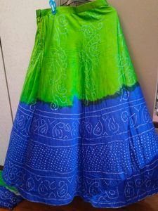 Gajji silk bandhni chaniya choli/lehenga choli