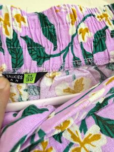 Purple Floral Print Wide Leg Pants