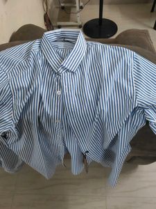 Striped blue old money shirt
