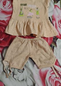 Cute Baby Girl's Dress and Shorts Set