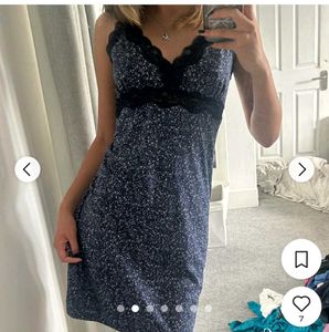 Blue Floral Lace Nightgown