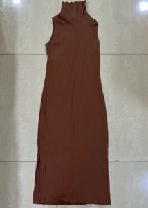 Sleeveless Turtleneck Midi Dress