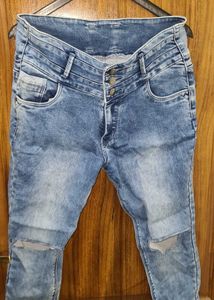 Distressed High-Waisted Jeans