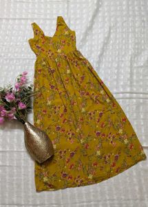 Women's Yellow Floral Maxi Dress