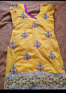 Vibrant Yellow Embroidered Kurta