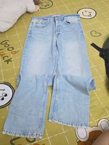 Zara Light Wash Wide Leg Jeans