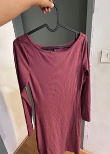 Ribbed Long Sleeve Knit Dress