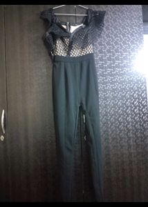 Chic Black Lace Detail Jumpsuit