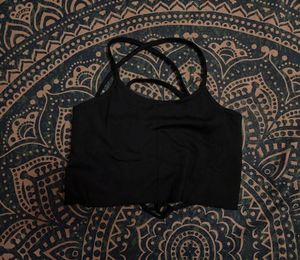 Black Strappy Crop Top