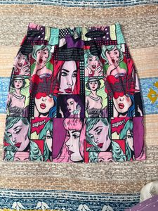 Berrylush multicoloured graphic simply mini skirt