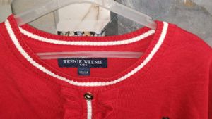 Teenie Weenie Kids Red &amp; Navy Bear Knit Pleated Dr
