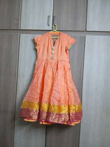 Beautiful Peach Anarkali Kurta margin available to