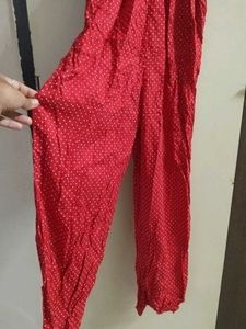 Red Polka Dot Ruffle Sleeve jumpsuit