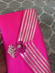Pink Clutch with Floral Detail