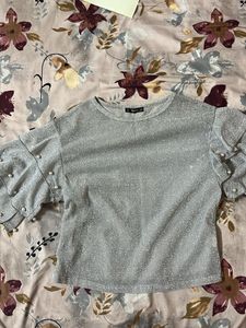 Sparkly Pearl Sleeve Top