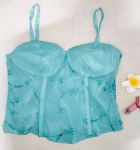 ✨RARE ✨Sparkling Blue Corset Top