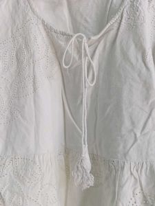 White Eyelet Flutter Sleeve Cute Top