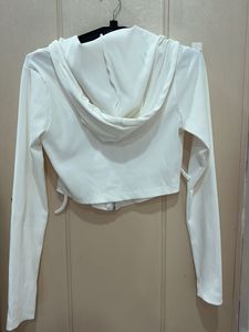 White Cropped Zip-Up jacket