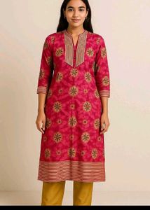 Elegant Pink Printed Kurta