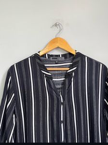 Chic Striped Button-Up Tunic