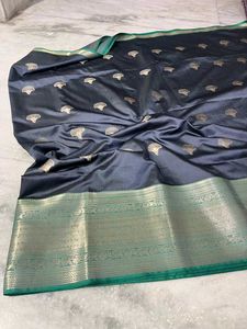 Elegant Gray Soft Silk Allover Boota Saree