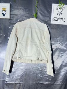 PULL&amp;BEAR Stylish Cream Denim Jacket