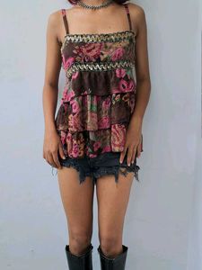 Floral Ruffle Tank Top