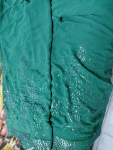 Elegant Teal Saree with Sequins
