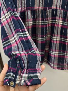 Max Chic Plaid Embroidered Tunic Top