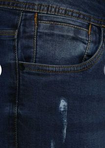 Dark Wash Distressed Denim Jeans