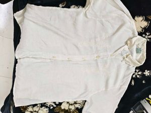 White Embroidered Tie-Front Shirt