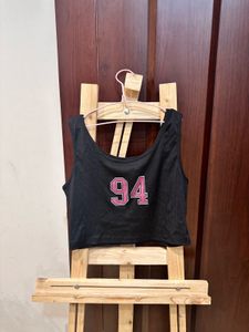 Black "94" Crop Tank Top