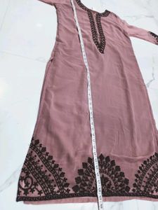 Elegant Mauve Embroidered Kurta Piece 3pc xxl