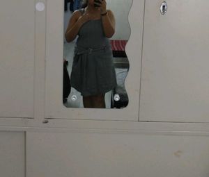 Cute Grey Spaghetti Strap Dress