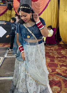 Beautiful Blue &amp; White Lehenga Choli
