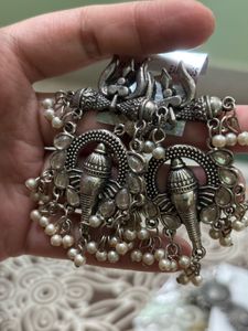 Oxidized Dangle Earrings - set of 4 earri