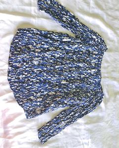 Blue Abstract Print Blouse