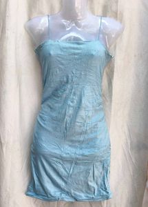 Light Blue Spaghetti Strap Mini Dress