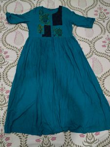 Teal Anarkali Kurta- M 🦚