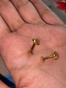 Gold Flower Stud Earrings