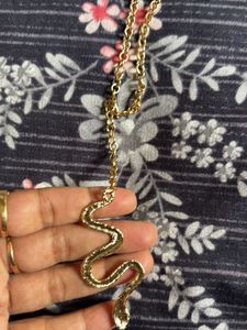 Gold Snake Pendant Necklace
