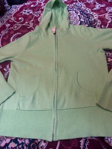 Green Zip-Up Sweater