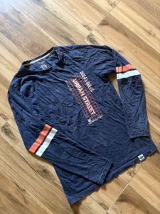 Men's Blue Graphic Long Sleeve T-Shirt