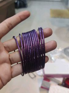 Sparkling Purple Bangles Set