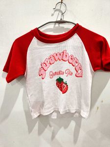Cute Strawberry "Sweetie Pie" T-Shirt M size