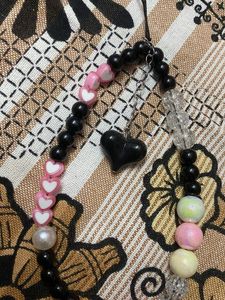 Beaded Heart Phone Charm Strap